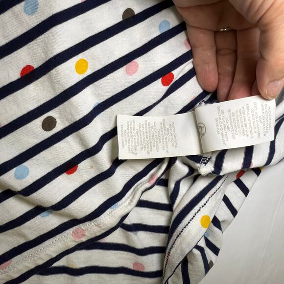 Boden Striped Dot Long Sleeve Top US 4 UK 8 Navy Multicolor Polka Dot Cotton Tee - Picture 9 of 9